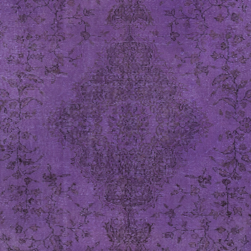 Tapis mauve fait à la main 5,7 x 8,6 pi Revêtement de sol moderne turc