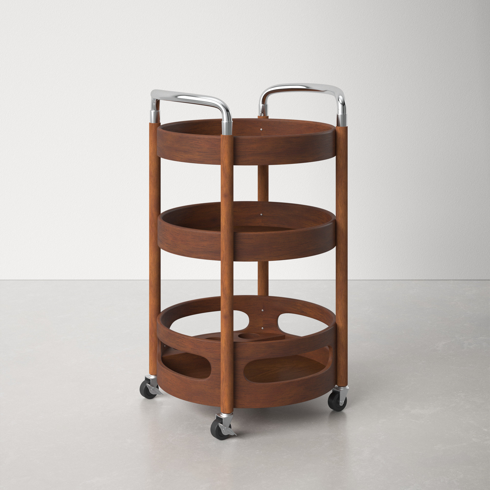 Bar Cart, Walnut, Walnut
