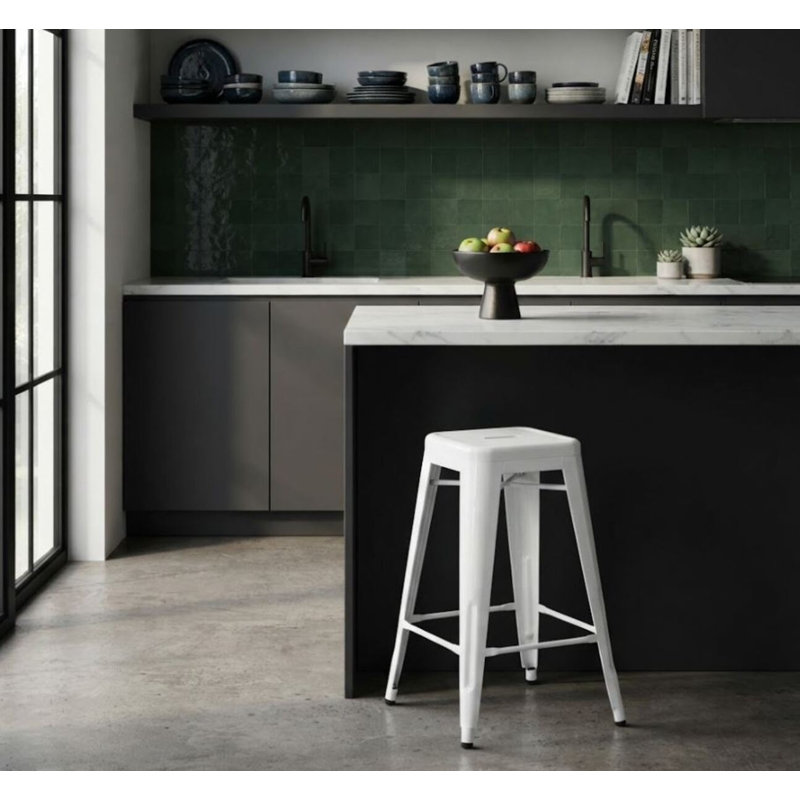 Guillen Metal Stool, White