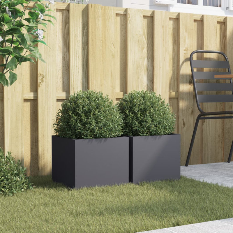 Planter Steel, Anthracite, 29cm H x 32cm W x 30cm D, 2