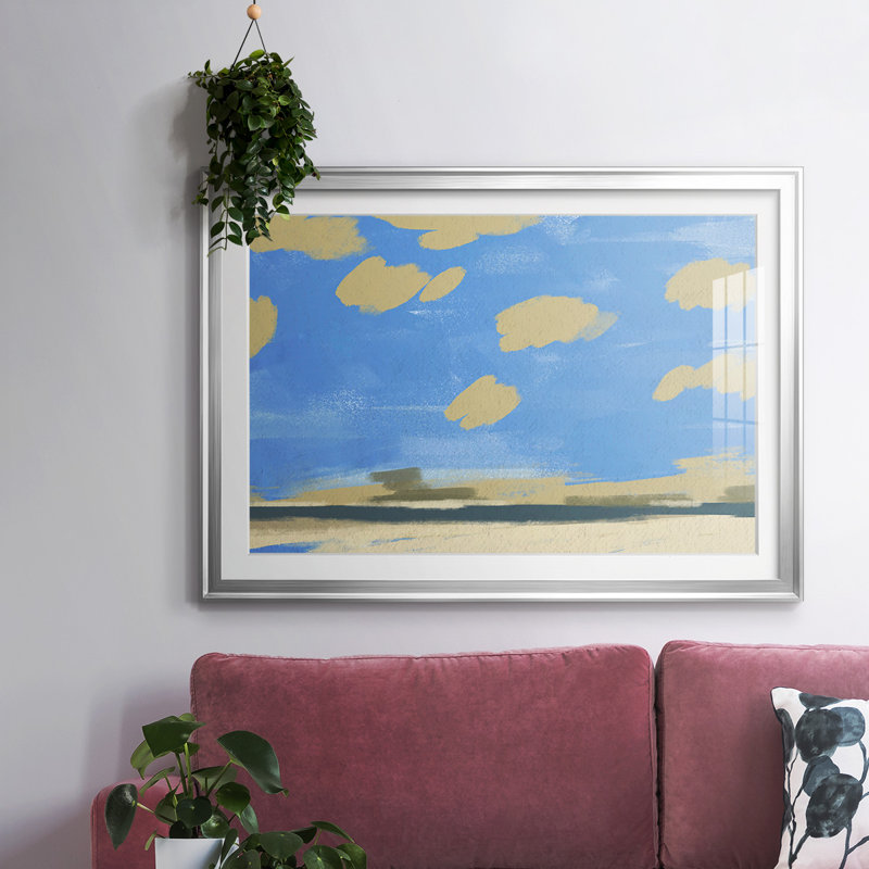 «Textured Beachscape II», reproduction encadrée sur papier, Argent, H 15 po x l 21 po x P 1,5 po