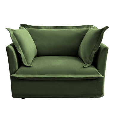 Armchair With 1 Deep Seat, 2 Toss Pillows & - Covers Chenille Single Big Removable