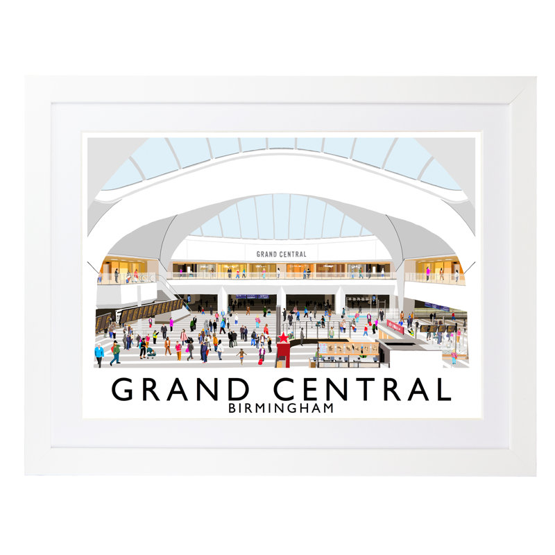Grand Central Birmingham 2 by Richard O'Neil - Print, 44 cm H x 54 cm W x 2.2 cm D, White Wood Frame