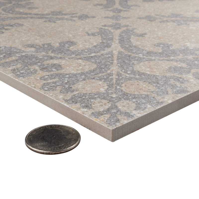 Farnese Molise 11.5" x 11.5" Porcelain Patterned Wall & Floor Tile, Cream