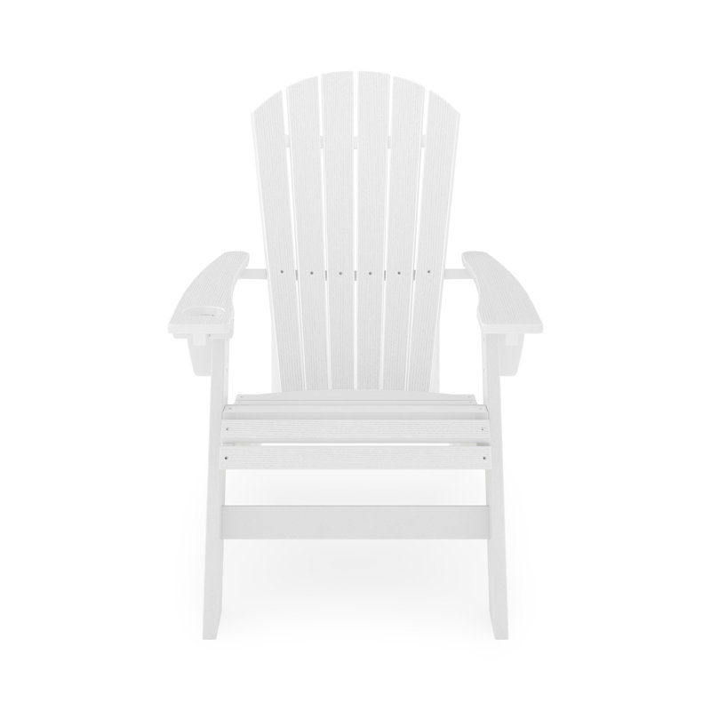 Chaise blanche Adirondack - Bois en polyéthylène haute densité robuste pour la piscine, Blanc