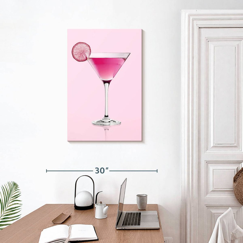 Impression sur toile rose martini, H 30 po x l 20 po x P 1,25 po