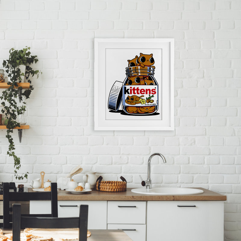 «Hazelnut Spread Cats», reproduction encadrée sous verre, conception de Tobe Fonseca, H 21 po x l 17 po