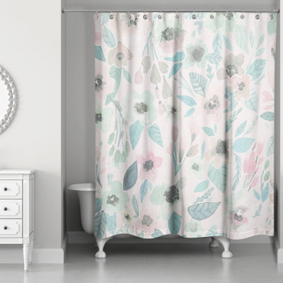 Rideau de douche simple pour jardin aquarelle Hamptonburgh