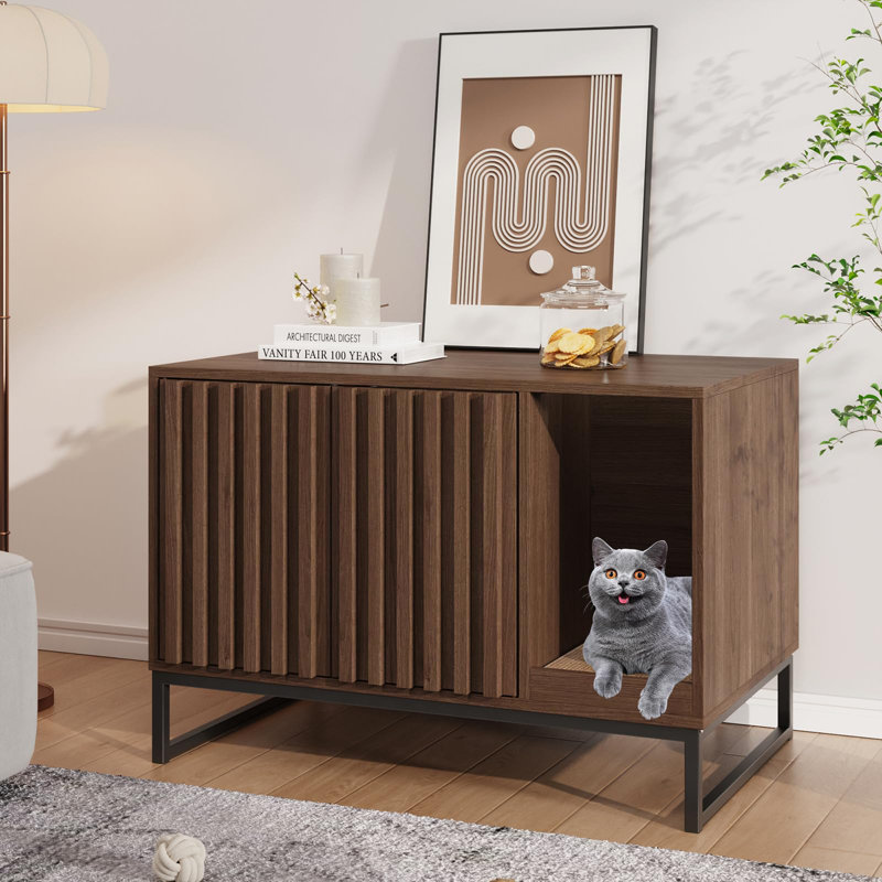 Enceinte de litière Hollomon, Noyer / noir