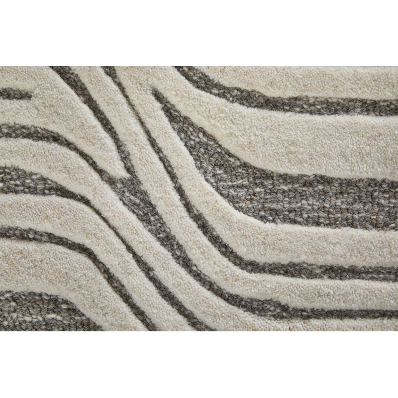 Kimball Transitional Abstract Ivory Area Rug, Rectangle 8' x 10'