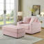 Canapé avec 2 coussins décoratifs et un repose-pieds, Canapé Comfy Sofa-130187455-130187458