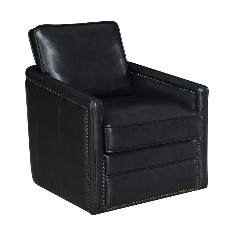 Fauteuil pivotant Coleigh, Cuir noir