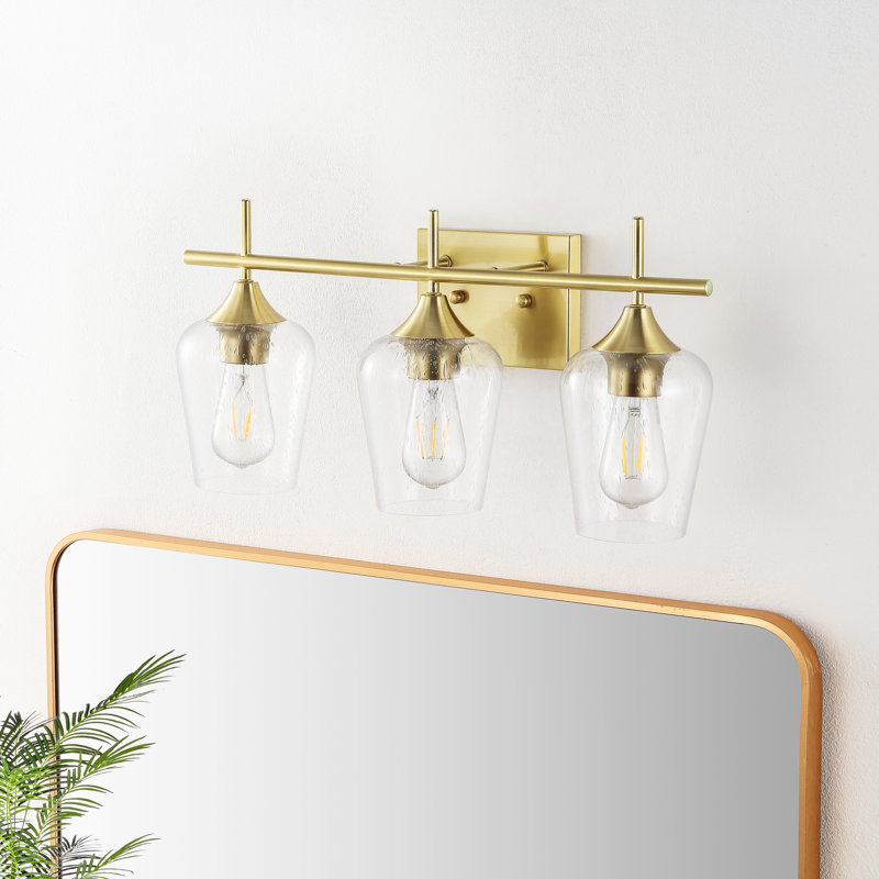 Farfan 3 - Light Dimmable Vanity Light, Gold, Clear Seeded