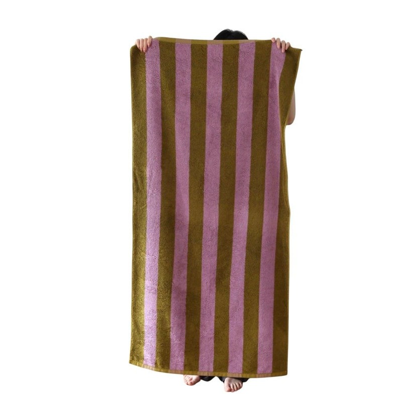 Serviette de bain douce et absorbante Terra Stripe, Toundra