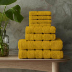 Gavino Cavailia Luxe Handdoekenset 500 G/m² Grijs - 8-Delig Familiepakket Met 2 Badhanddoeken, 2 Handdoeken & 4 Gezichtshanddoeken Van Egyptisch Katoen