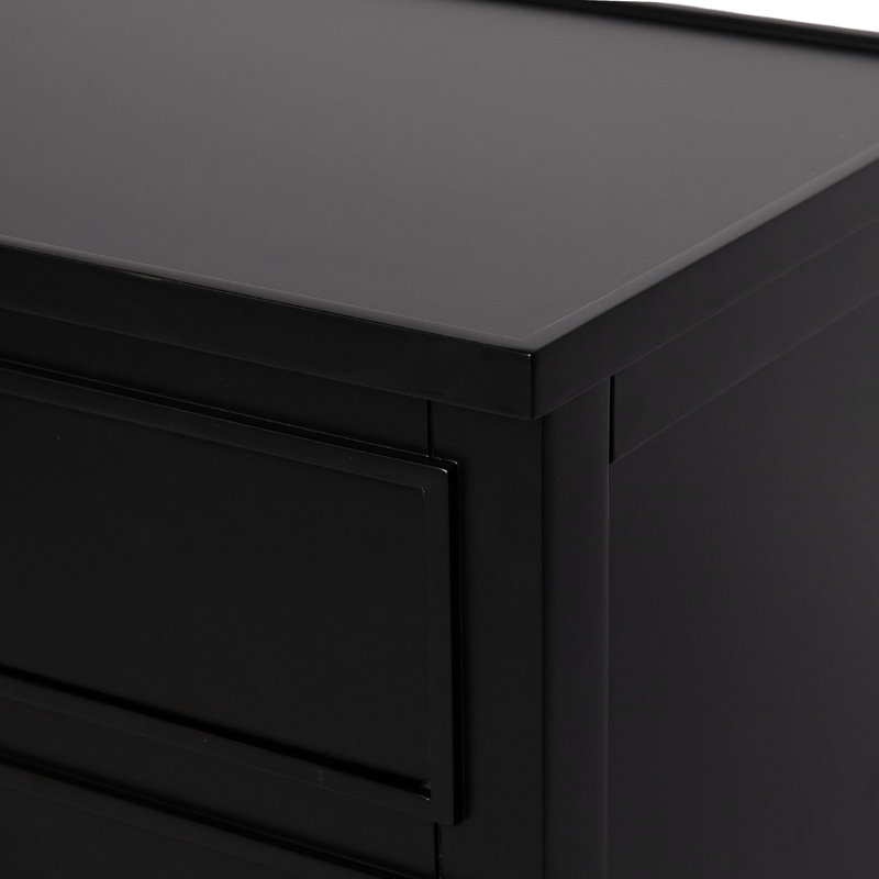 Jackie 2 - Drawer Solid Wood Nightstand, Tricorn Black