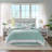 Oversized Cotton Jacquard Comforter Set Aqua-130425547