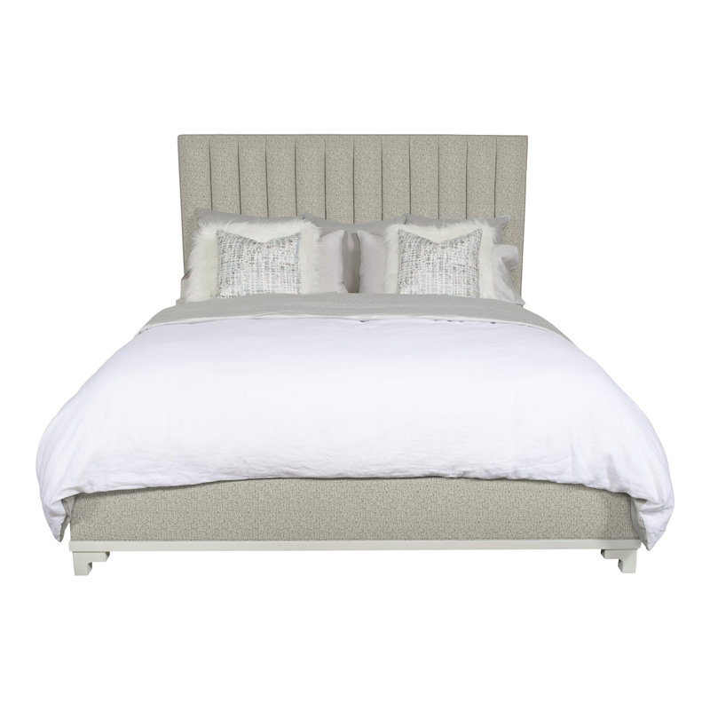 Jemma King Upholstered Panel Headboard, Tuck Metal