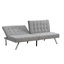 Canapé moderne, structure en bois, pieds en acier inoxydable, futon