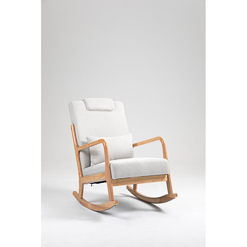 Chaise berçante moderne rembourrée, Beige
