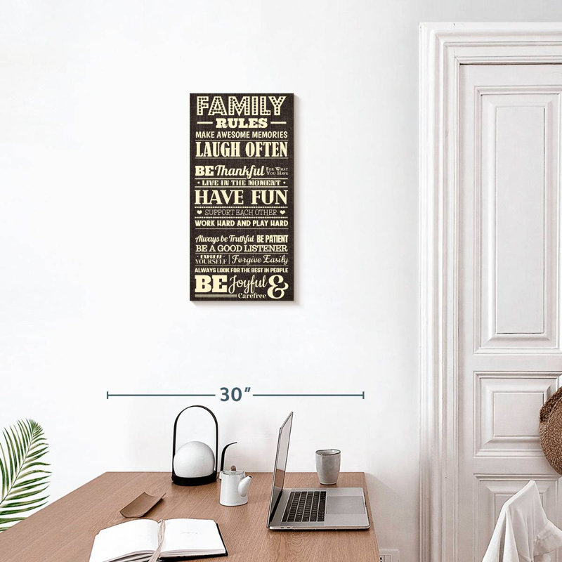 Panneau «Family Rules», H 24 po x l 12 po