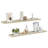 Wall Shelf Set of 2 White Sonoma Oak MDF 31.5 x 3.5 x 1.2 in Floating Shelves-1036964889-1036964890
