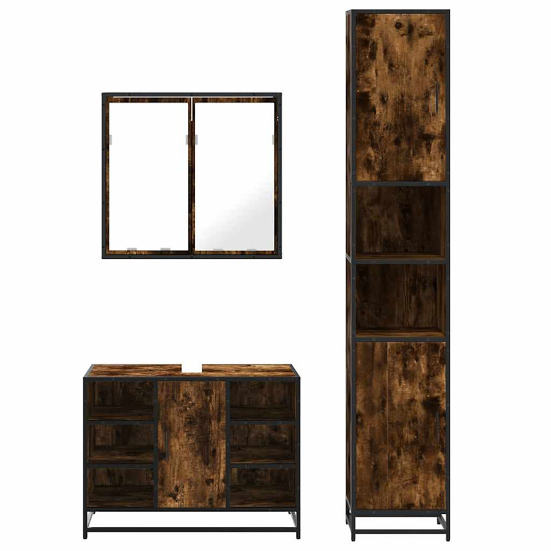 Almeada Bathroom Furniture Suite, Dark Wood