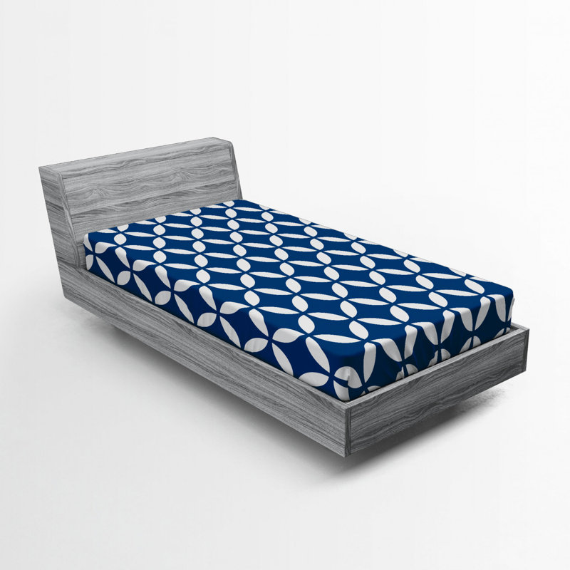 Microfiber Geometric Fitted Sheet, Twin Fitted Sheet