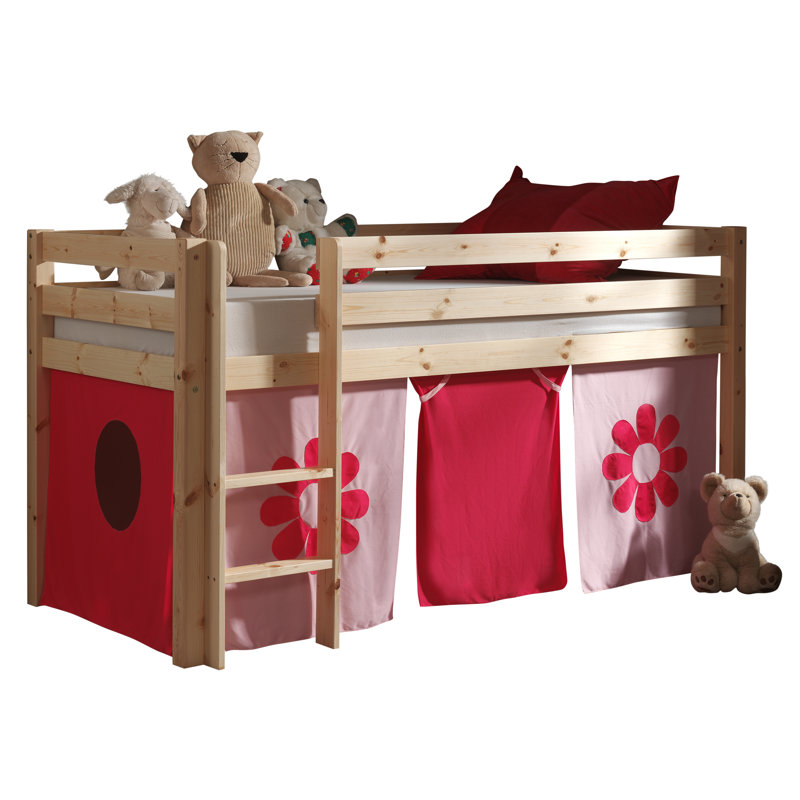 Pino European Single (90 x 200cm) Mid Sleeper Loft Bed Bed by Vipack, Natural