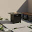 Table de foyer d'extérieur en acier avec couvercle H 25 po x l 30 po-1155657690