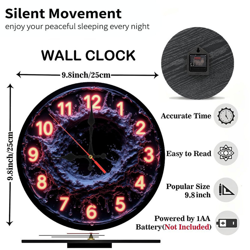 Horloge éclaboussure d'eau