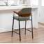 Tabouret de comptoir rembourré avec accoudoirs Devane-123161723
