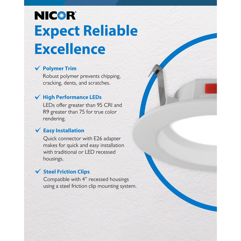 4-inch White Recessed Selectable LED Downlight