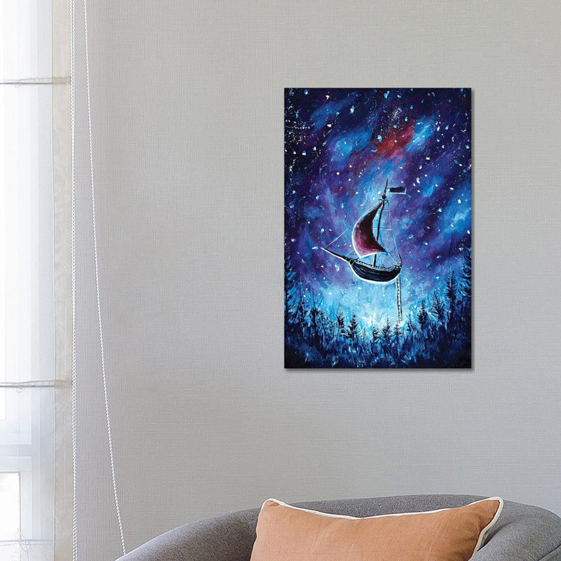 Pirate Ship In Cosmos by Valery Rybakow - Gallery-Wrapped Canvas Giclée on Canvas, 66.04 cm H x 45.72 cm W x 3.175 cm D