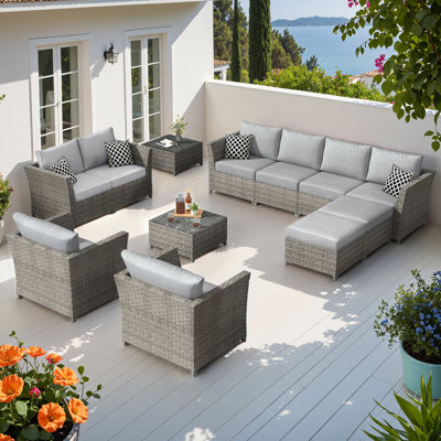 Koyno 10 - Person Patio Conversation Set with Cushions