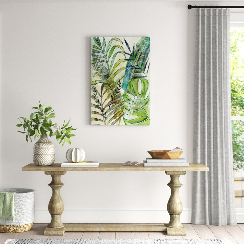 « layers palms i »-impression sur toile, H 48 po x l 32 po x P 1,5 po, Toile tendue