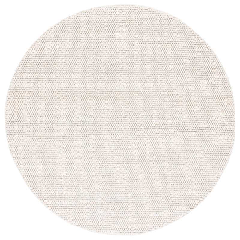Natura Solid Color Area Rug In Ivory, Round 152cm