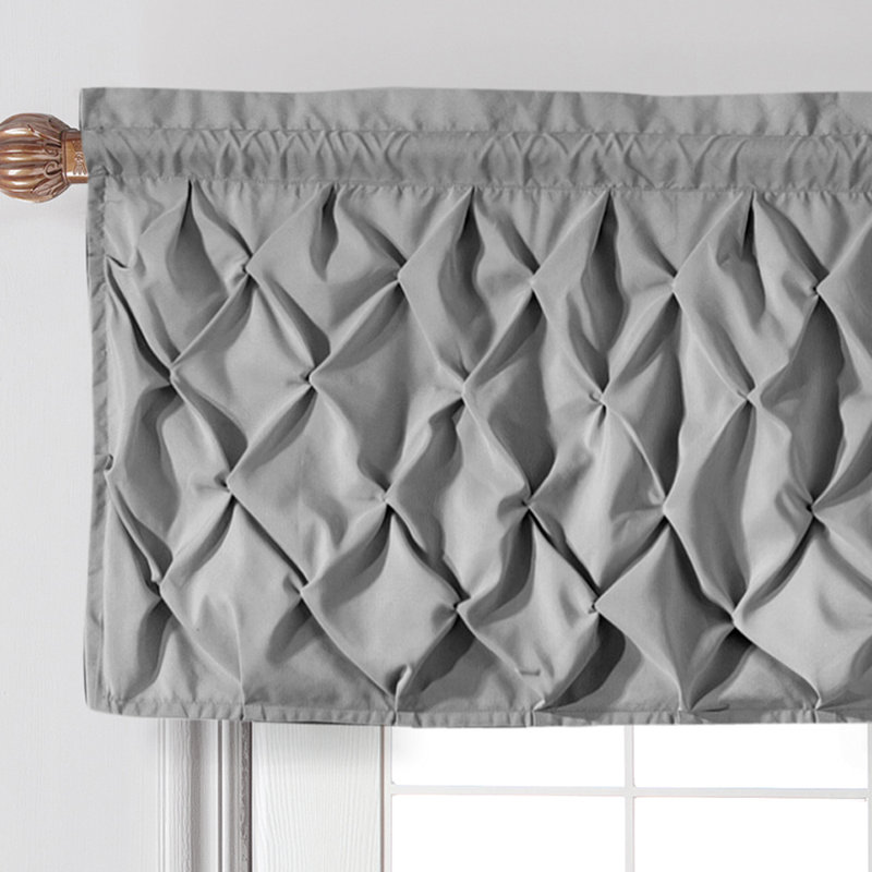 Modern Window Valance with Rod Pocket, Gray
