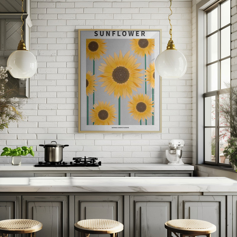 "Sunflower" Framed Textured Wall Art, 14" H x 10" W, Black
