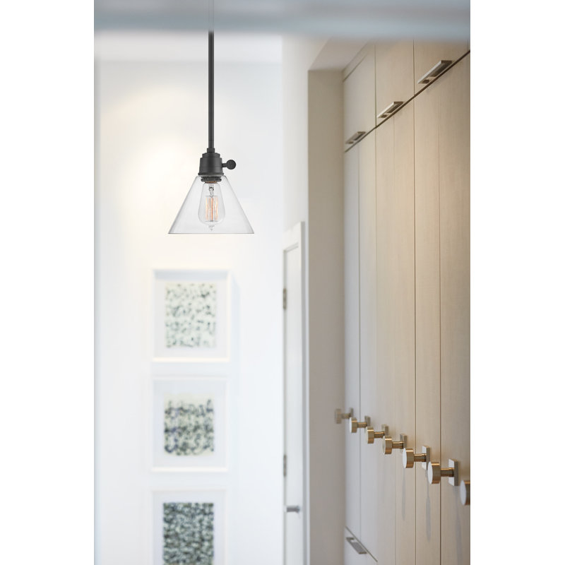 Arti 41" Transitional Black LED Pendant with Clear Glass Shade