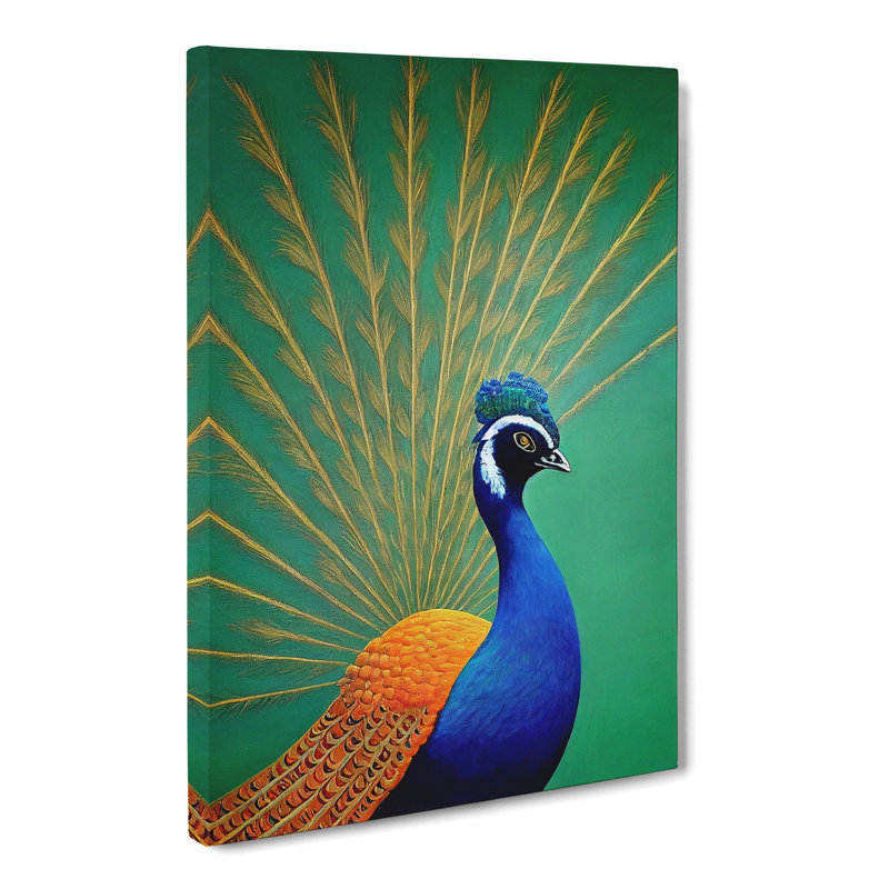 CAN-V0523-1773X Peacock Painting Vol.1 1 Piece Wrapped Canvas Wall Art, 60cm H x 40cm W