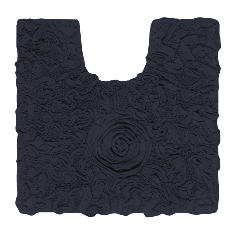 Schoenberger 100% Cotton Contour Bath Mat 20"x20", Navy
