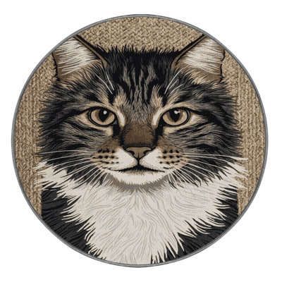 Washable American Wirehair Cats Area Rug