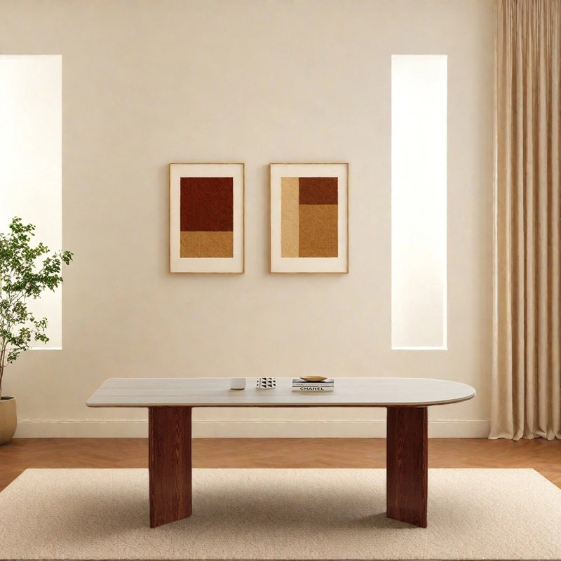 Table de salle à manger rétro style rétro, H 29,52 po x L 62,99 po x l 31,49 po