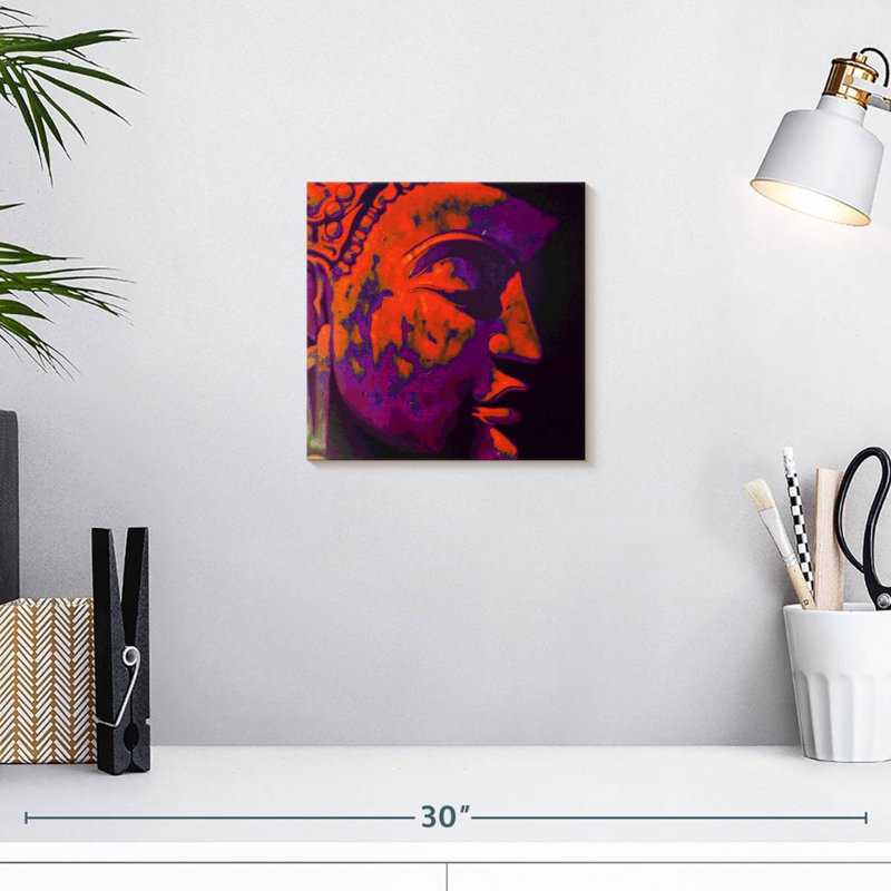 Visage de Bouddha Leisha Florid, H 10 po x l 10 po