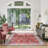 Samira Cullen Machine Washable Floral Border Red Cream Multi Indoor Area Rug, Transitional Flat Pile for Living Room & Bedroom - Red, 3x5-96431155