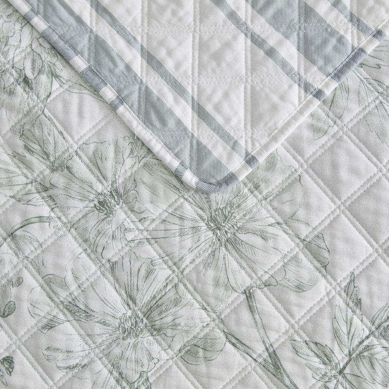 Jeté matelassé en coton Martha Stewart, Vert