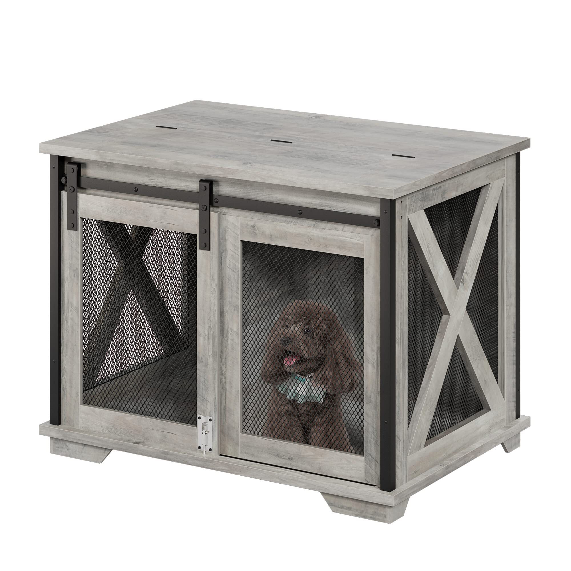 Tucker Murphy Pet™ Dog Crate Furniture With Sliding Barn Door & Reviews ...