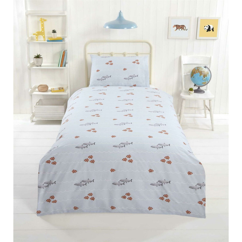 Nisbet Cotton Blend, Polyester No Pattern Duvet Cover Set with Pillowcases, Single - 1 Standard Pillowcase
