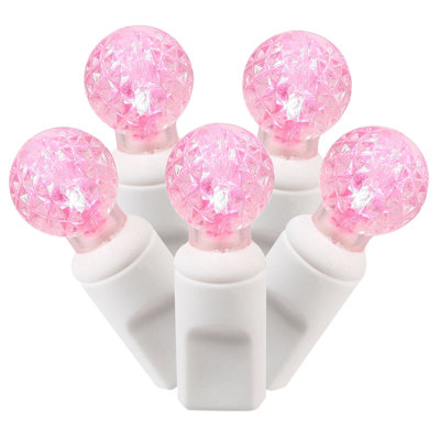 Single Mold G12 Berry LED Christmas Light Set 34' White Wire